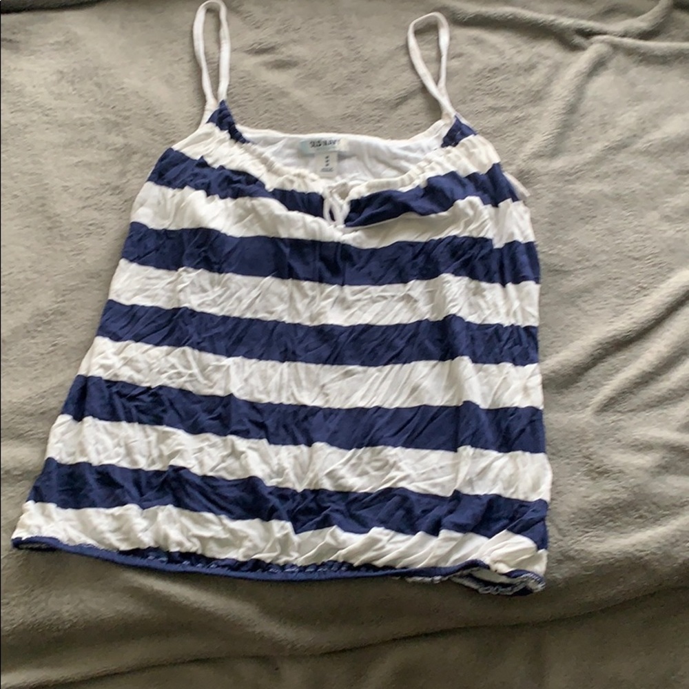 Old navy blue and white striped shirt
